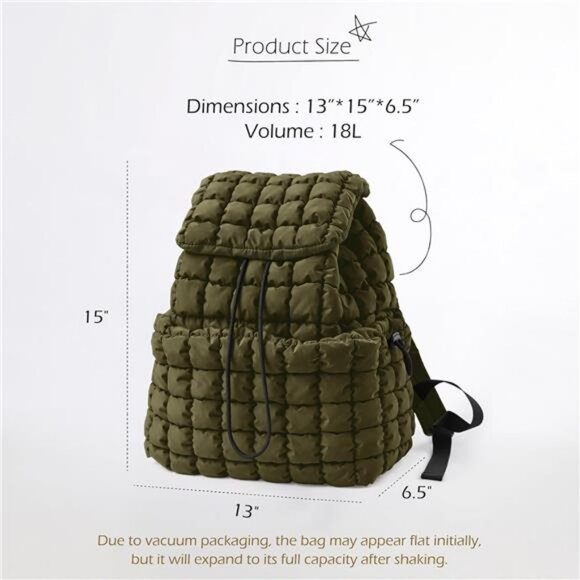 9229 Quilted Puffer Backpack , Lightweight Soft Nylon Quilted Hiker Pack Amazon.com | VAKAER Puffer Backpack for Women Lightweight  main image 4